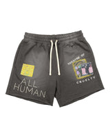 All Human V Bucks Shorts Charcoal Wash