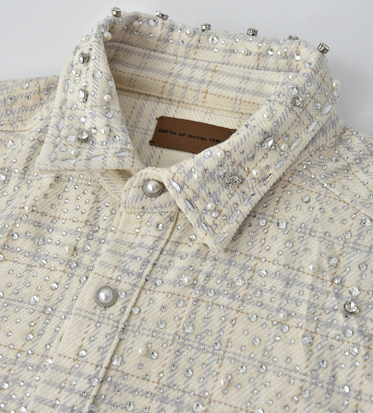 Birth of Royal Child 20k Diamond Pearl Flannel Shirt Beige