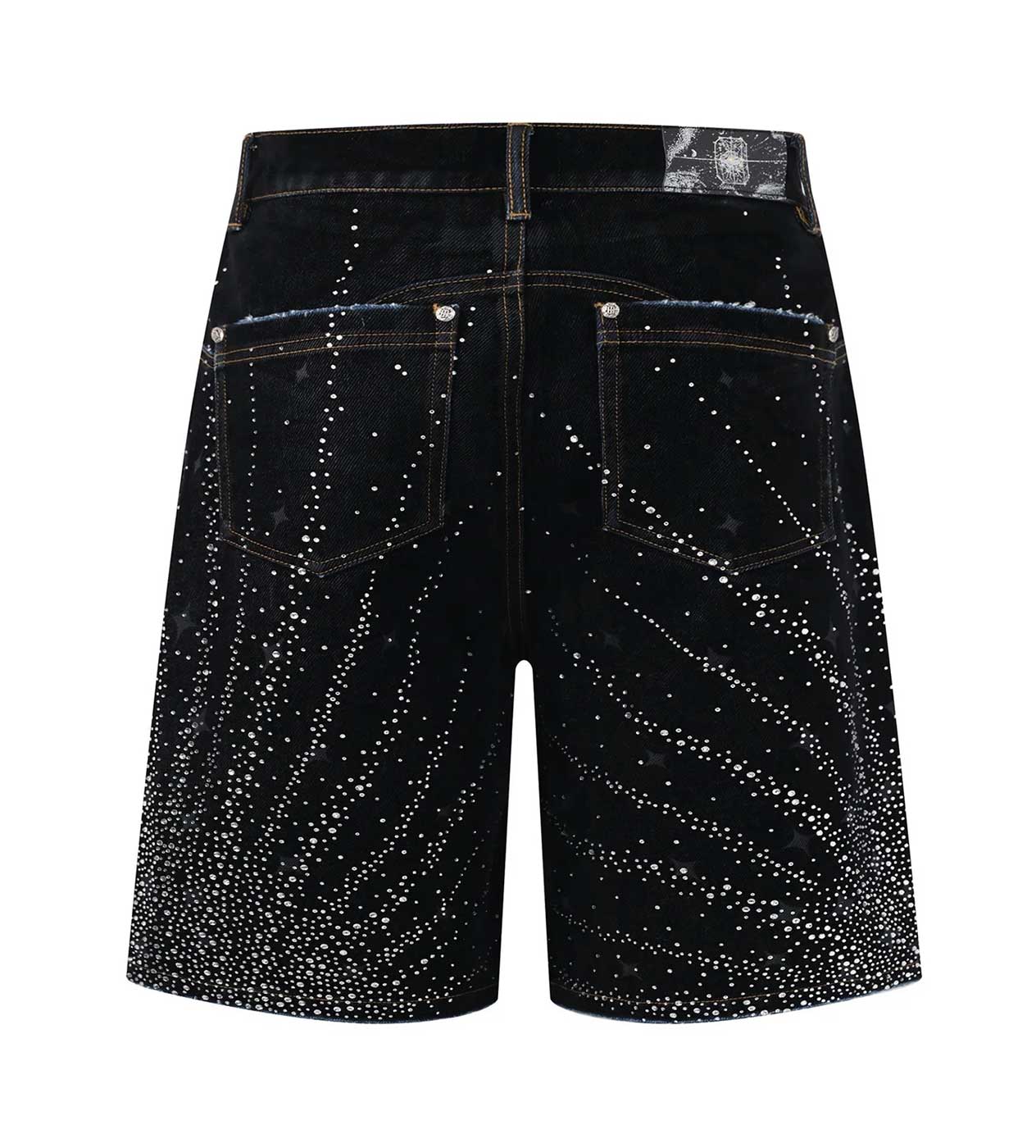 Birth of Royal Child 20k Diamond Starlight Denim Shorts Black