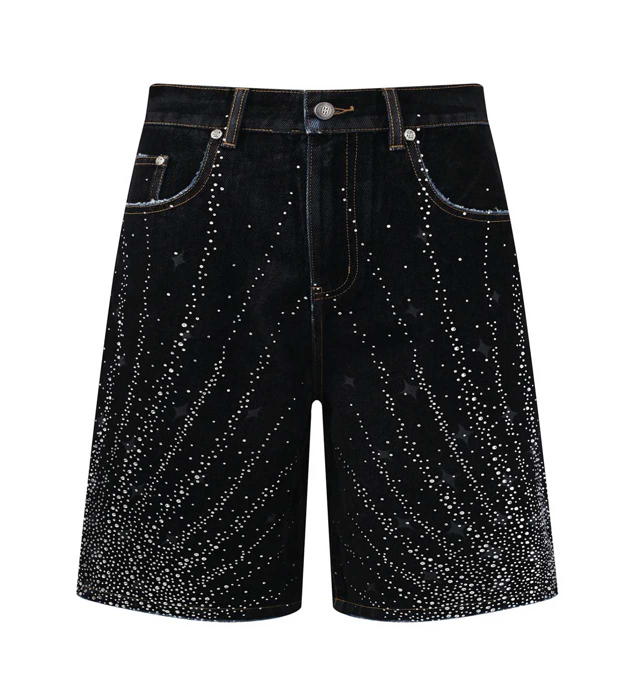 Birth of Royal Child 20k Diamond Starlight Denim Shorts Black