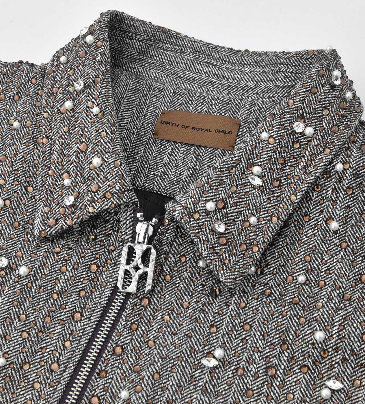 Birth of Royal Child 20k Diamond Zipper Jacket Dark Grey