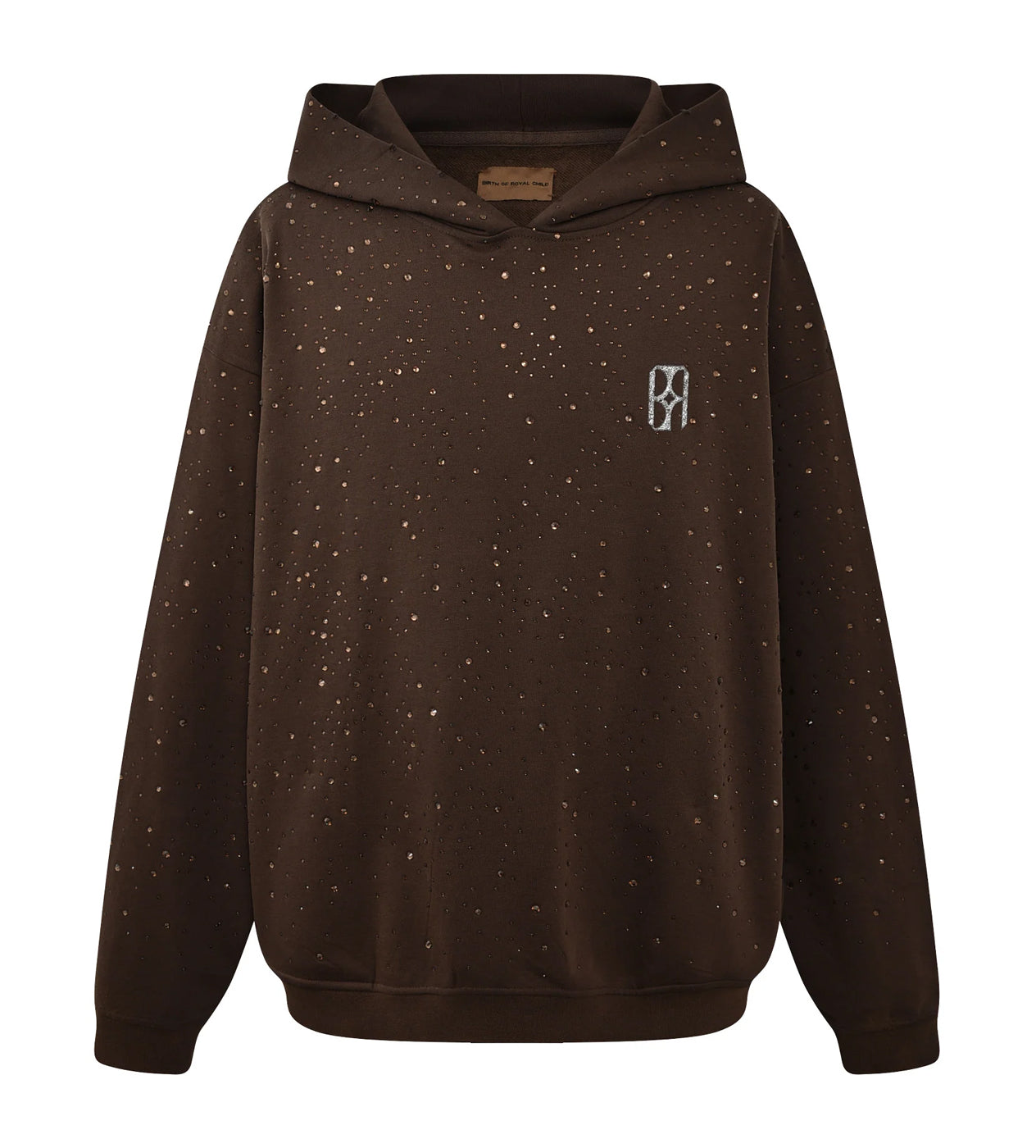 Birth of Royal Child 20k Swarovski Diamond Hoodie Brown