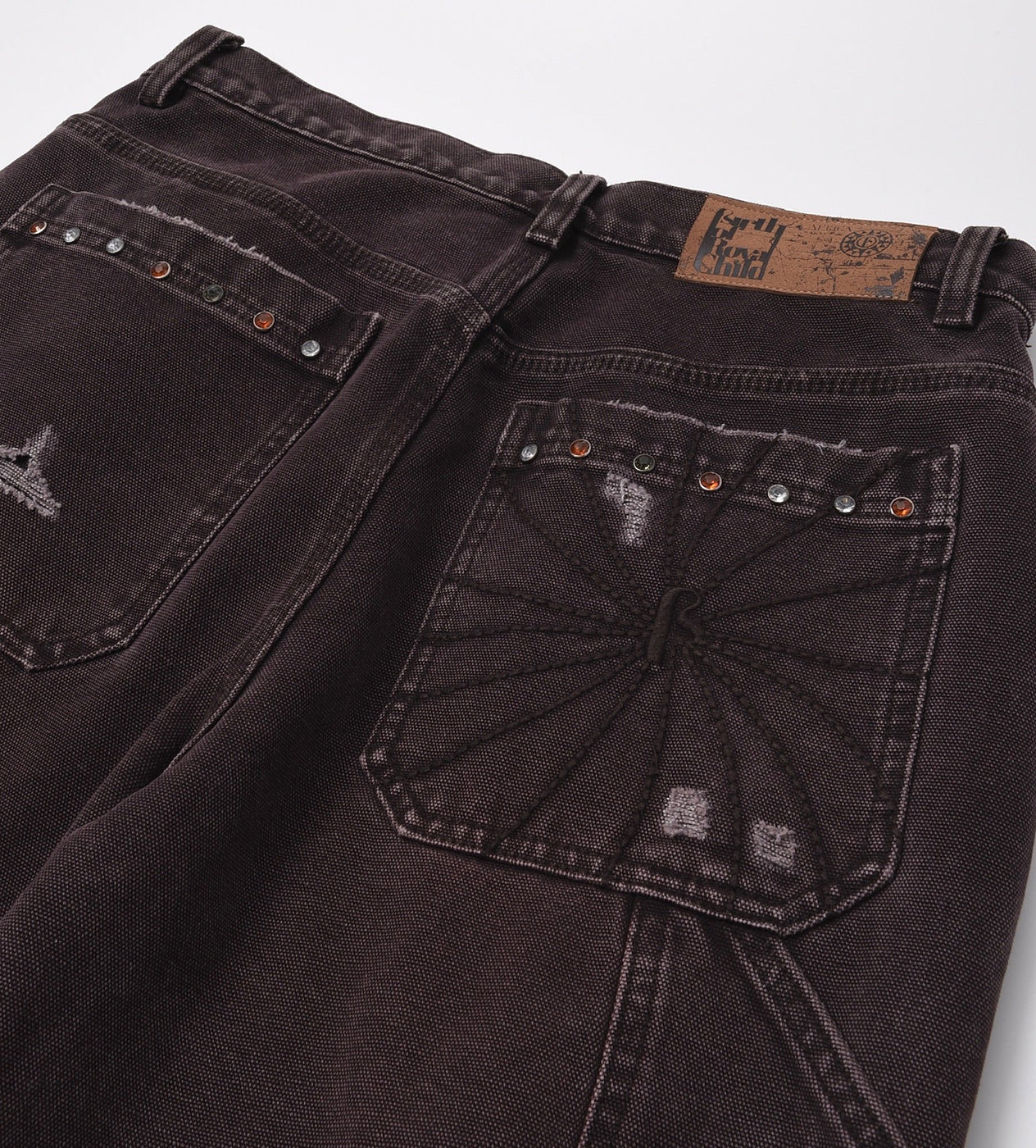 Birth of Royal Child Bijou Fading Cargo Pants Brown