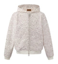 Birth of Royal Child Cashew Blossom Pearl Zipper Hoodie White