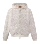 Birth of Royal Child Cashew Blossom Pearl Zipper Hoodie White