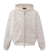 Birth of Royal Child Cashew Blossom Pearl Zipper Hoodie White