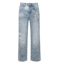 Birth of Royal Child Chain Ink Print Details Denim