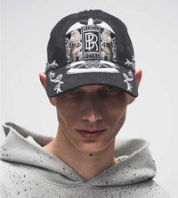 Birth of Royal Child Double Lion Embroidered Baseball Cap Black