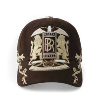 Birth of Royal Child Double Lion Embroidered Baseball Cap Brown