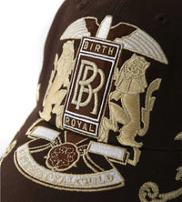 Birth of Royal Child Double Lion Embroidered Baseball Cap Brown