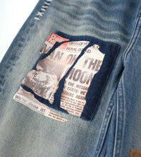 Birth of Royal Child Patchwork Fade Denim Pants