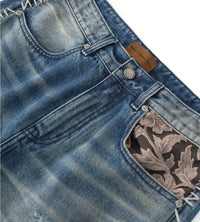 Birth of Royal Child Patchwork Fade Denim Pants