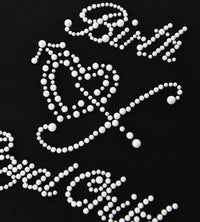 Birth of Royal Child Pearl Patchwork Tee Black