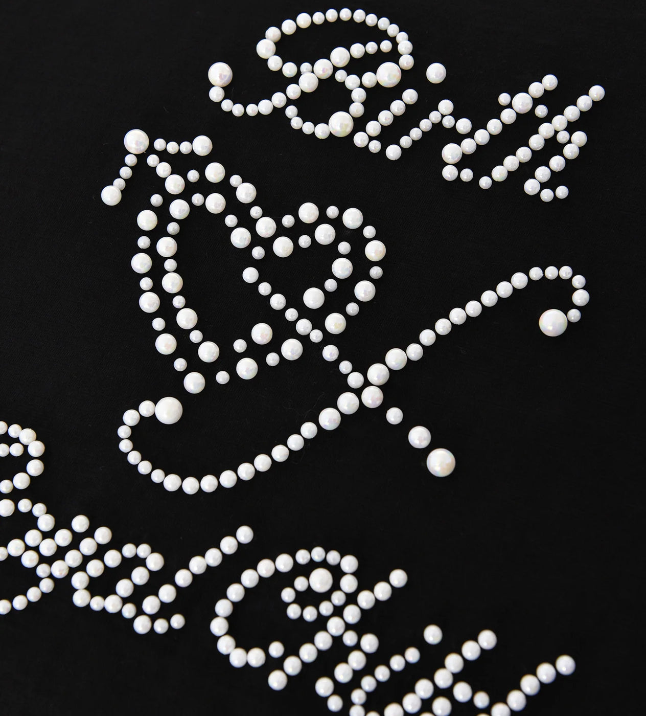 Birth of Royal Child Pearl Patchwork Tee Black