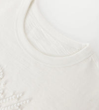 Birth of Royal Child Pearl Patchwork Tee White