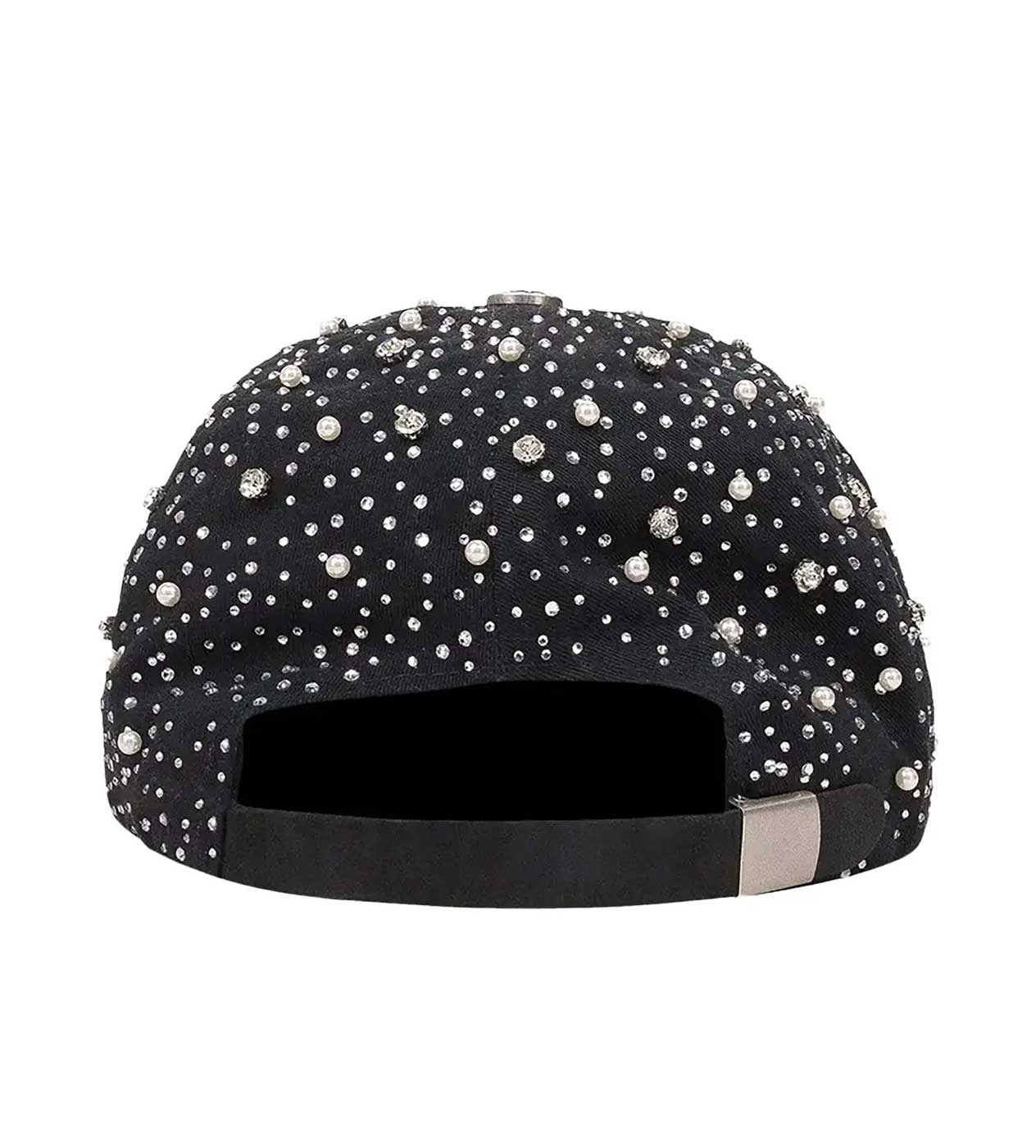 Birth of Royal Child Pearl & Rhinestone Baseball Cap Black