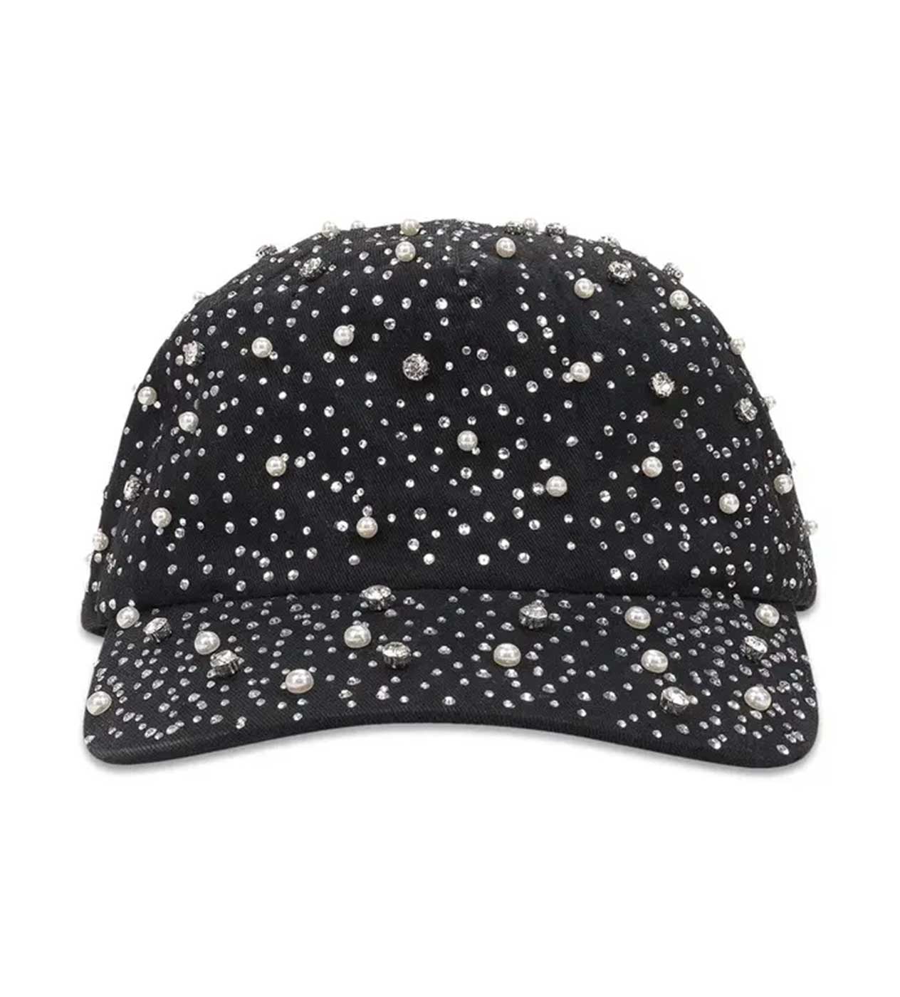Birth of Royal Child Pearl & Rhinestone Baseball Cap Black
