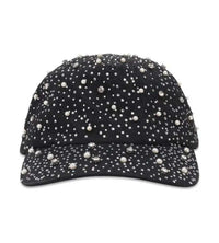 Birth of Royal Child Pearl & Rhinestone Baseball Cap Black