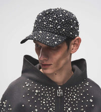 Birth of Royal Child Pearl & Rhinestone Baseball Cap Black