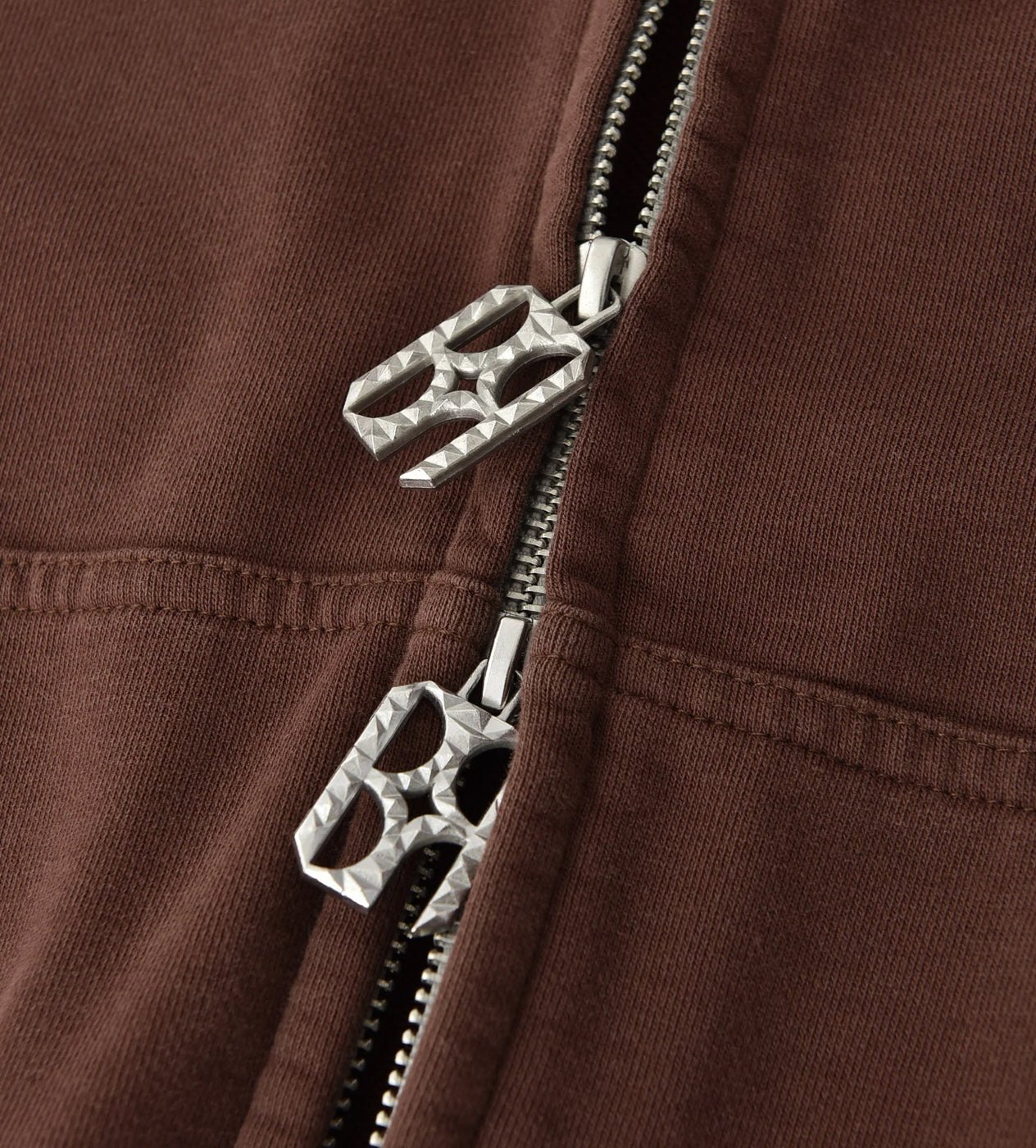 Birth of Royal Child Pearls Studded Boxy Zip Up Brown