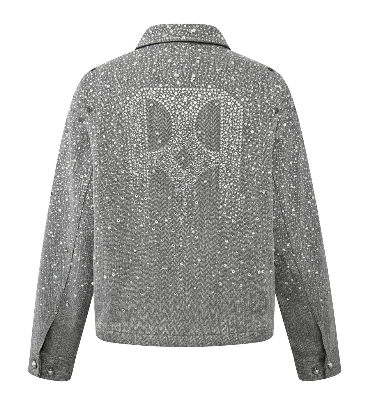Birth of Royal Child Rhinestone Zipper Jacket Grey