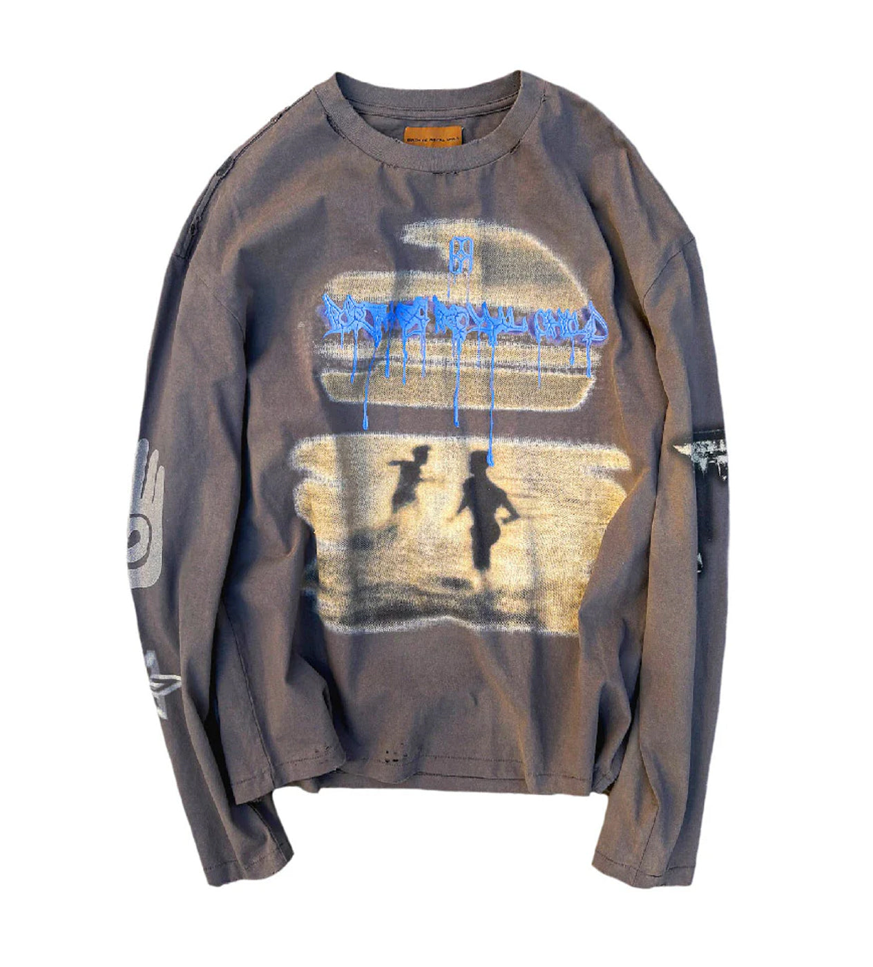 Birth of Royal Child Sunset Printed L/S Tee Grey