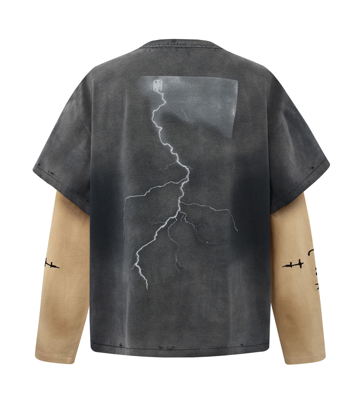 Birth of Royal Child Three Piece Distressed Stained L/S Tee Brown