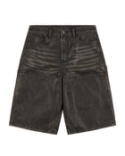 Boredom Kills Leather Shorts Black