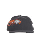 Bossi Vintage Rhinestone Snapback Hat Black/Orange