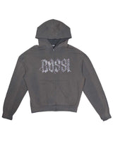 Bossi Vintage Rhinestone Hoodie Black/White/Red