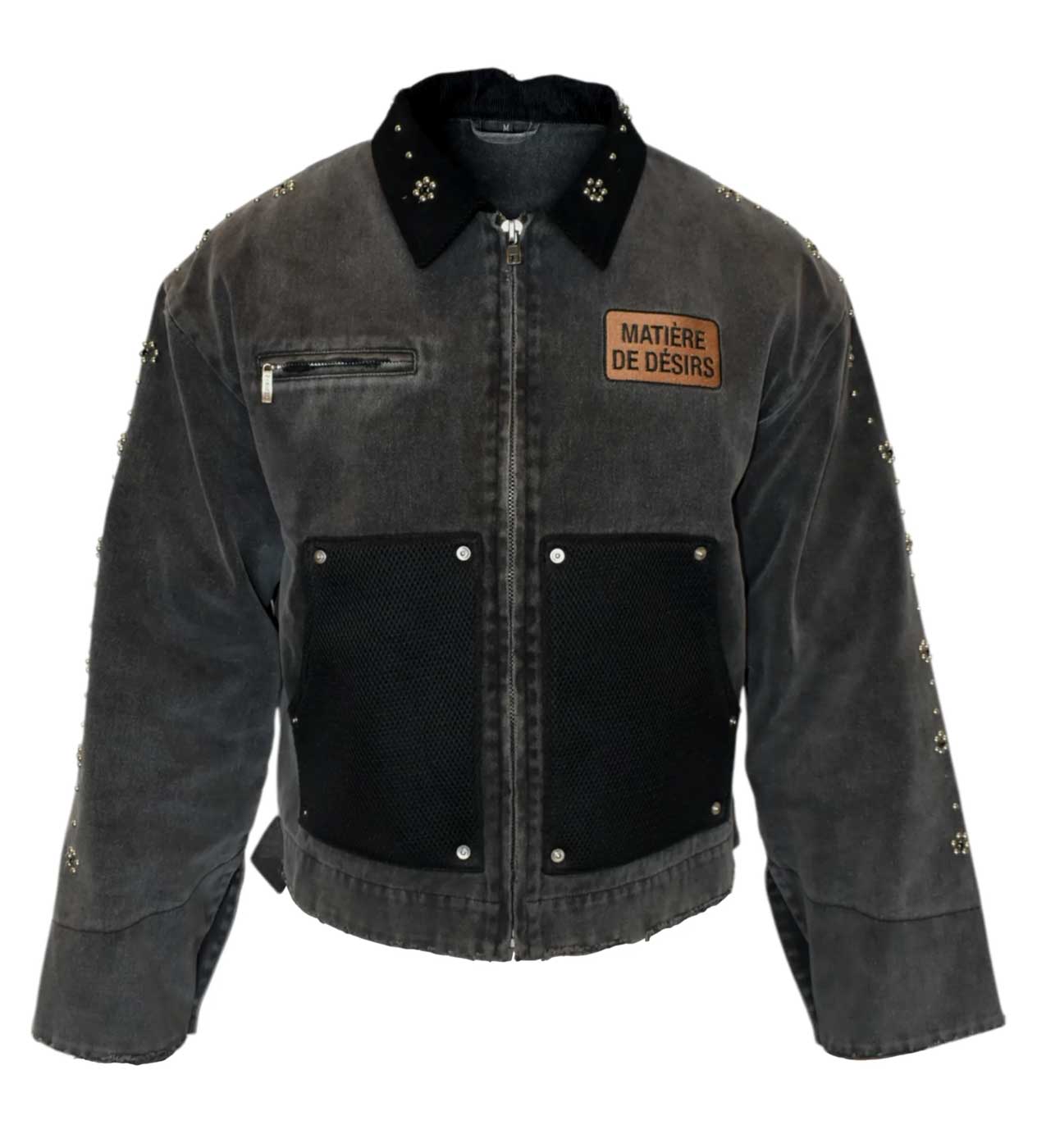 Matiere De Desirs Cropped Studded Work Jacket Black – Restock AR