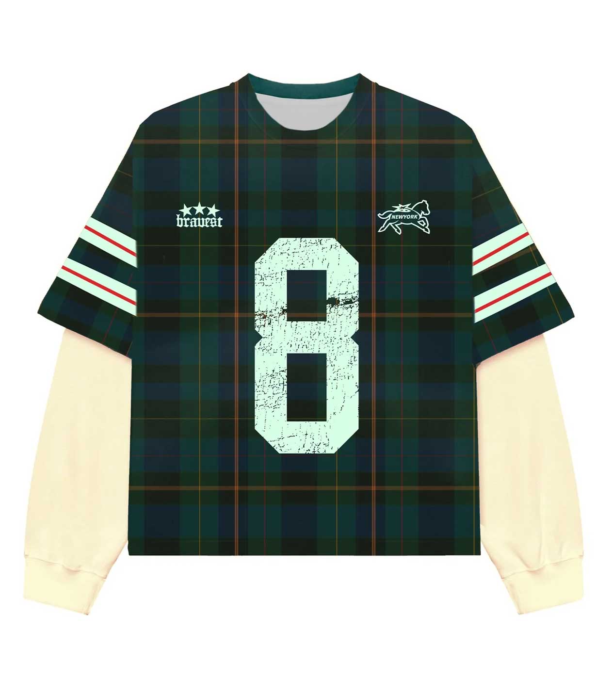 M デッド 86AW プリュス Plaid Doubletailored JKT Bravest Studios Number 8 Green Plaid Thermal Tee – Restock AR