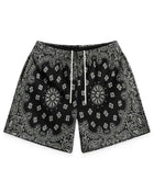 Bravest Studios Screen Printed Paisley Two Tone Shorts Black
