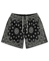 Bravest Studios Screen Printed Paisley Two Tone Shorts Black