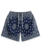 Bravest Studios Screen Printed Paisley Two Tone Shorts Navy