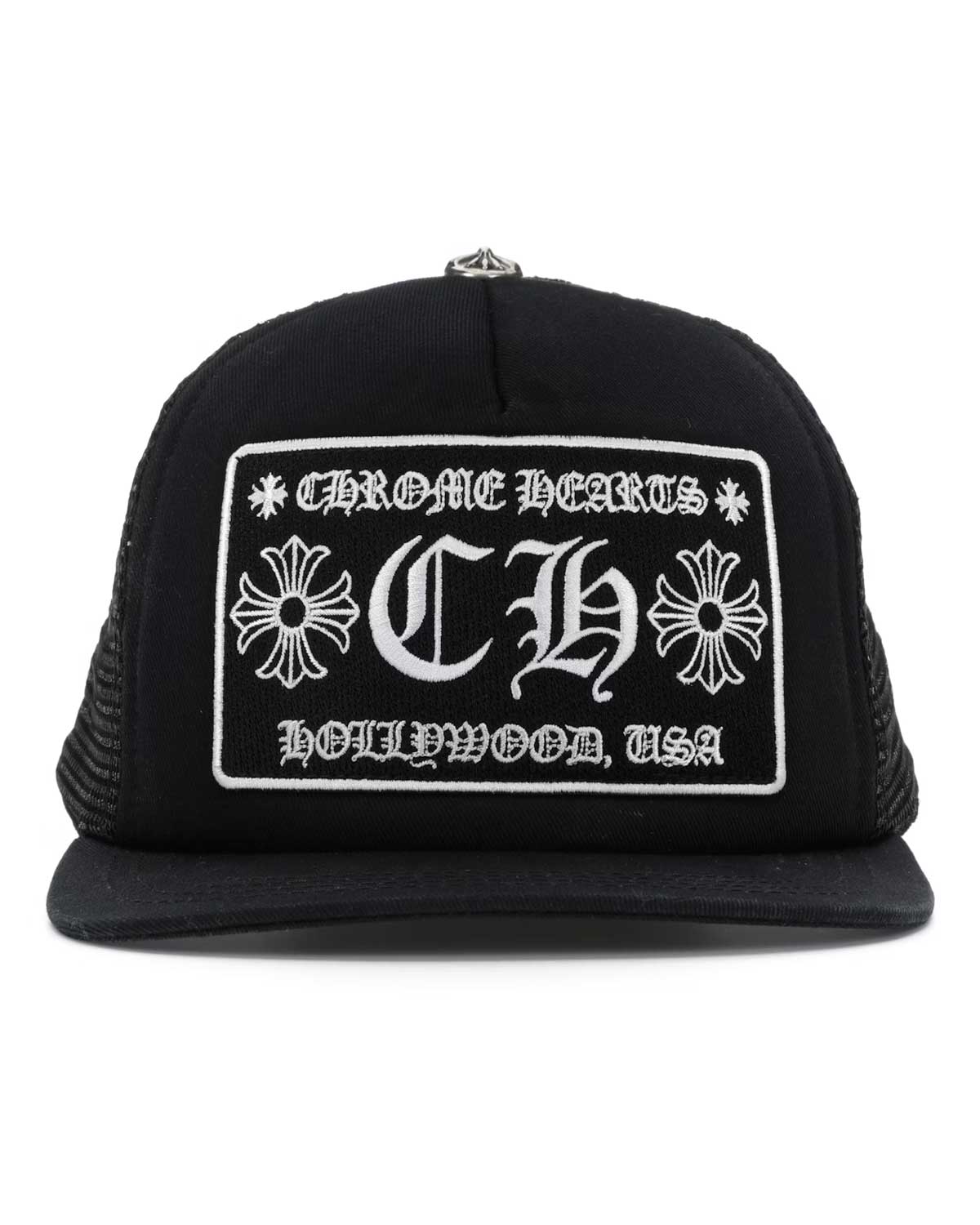 CHROME HEARTS 黒　キャップ　53-60 Chrome Hearts Black Hollywood Trucker Cap – Restock AR