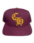 Chrome Hearts CH Baseball Hat Maroon/Gold