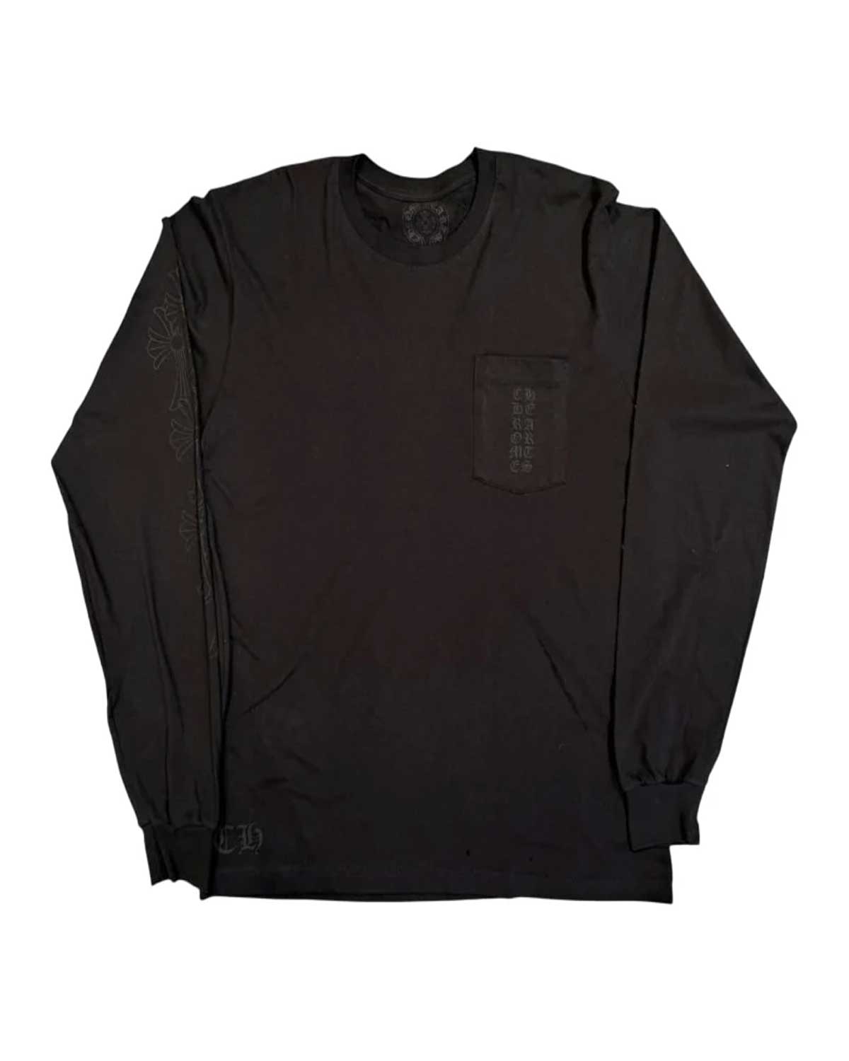Chrome Hearts Cemetery Vertical Logo L/S Tee Black *Miami