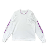 Chrome Hearts Neck Logo Pocket L/S Tee White/Purple