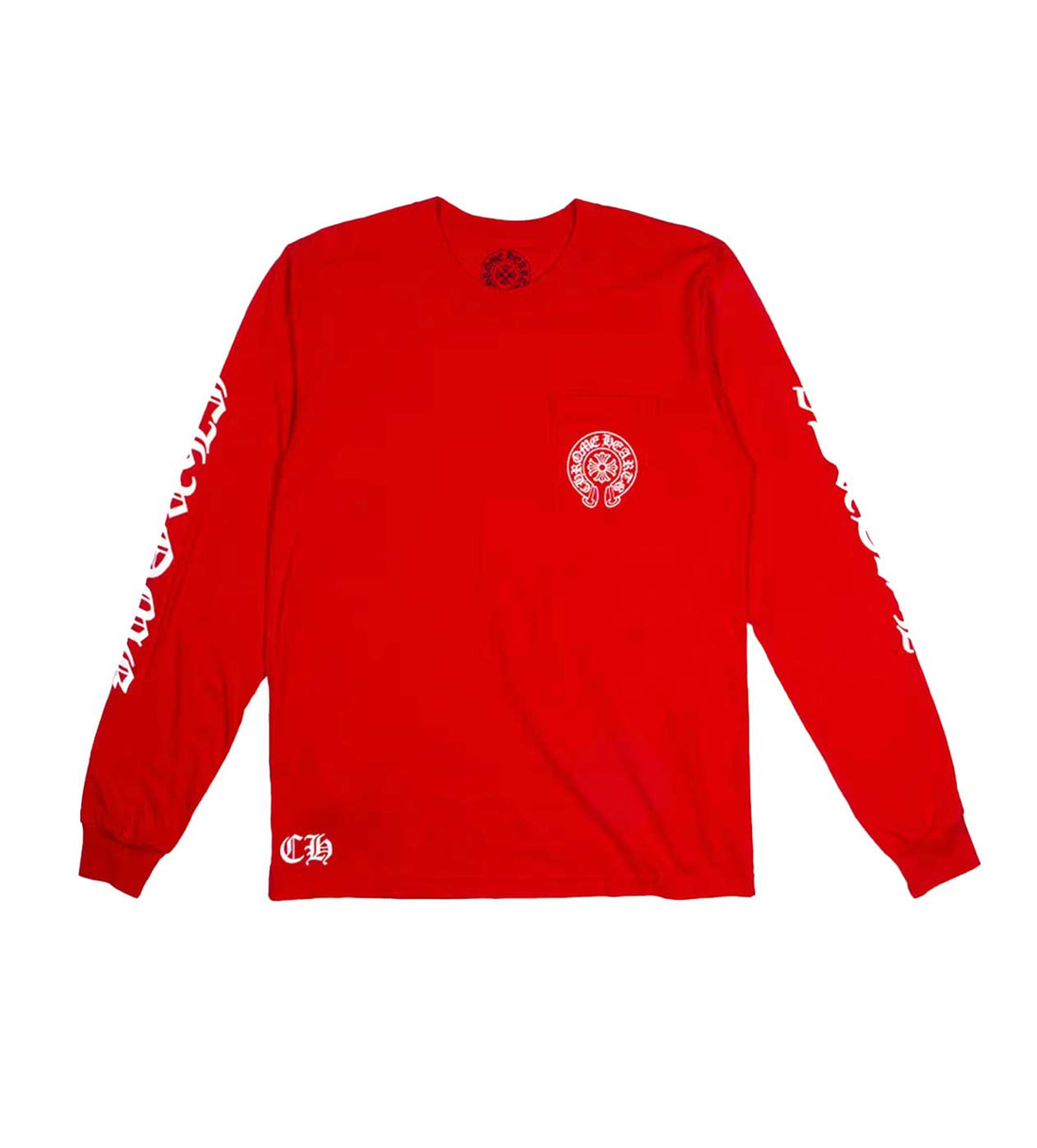 Chrome Hearts Red Scroll Logo L/S Tee Front