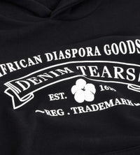 Product Image Of Denim Tears ADG Black Hoodie Up Close