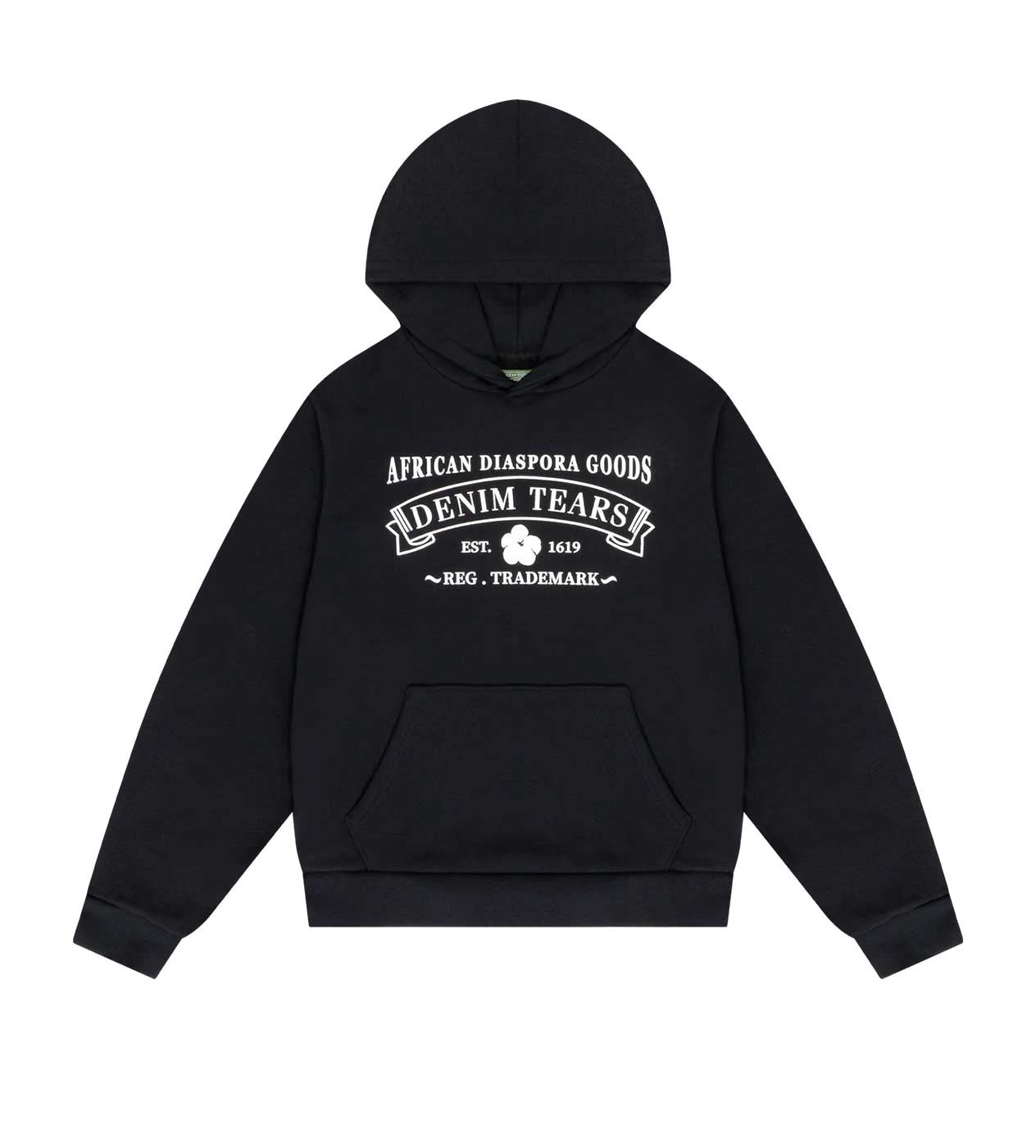 Product Image Of Denim Tears ADG Black Hoodie Front View