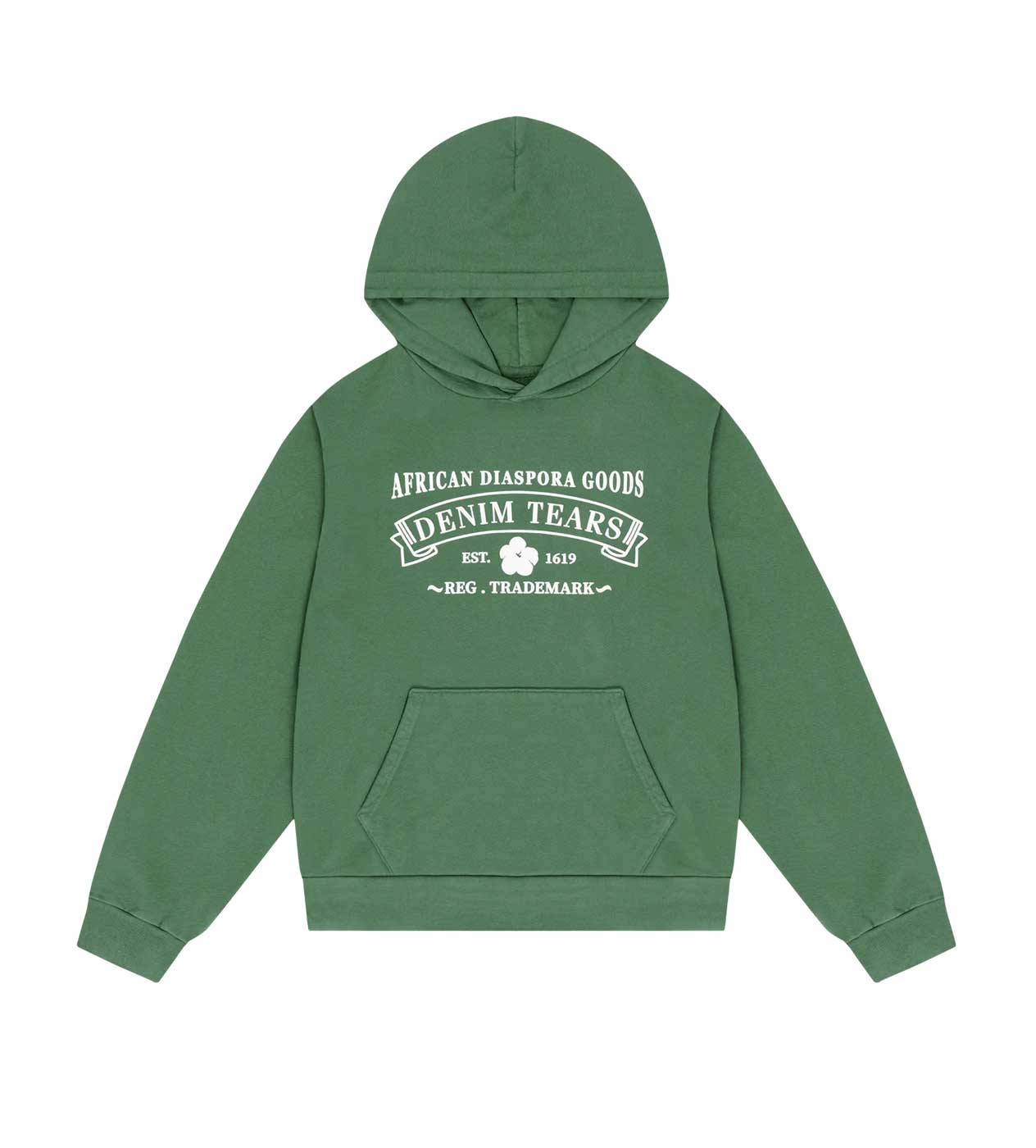 Denim Tears ADG Vintage Green Hoodie Front View