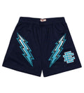 Eric Emanuel Light Blue Lightning Shorts Navy