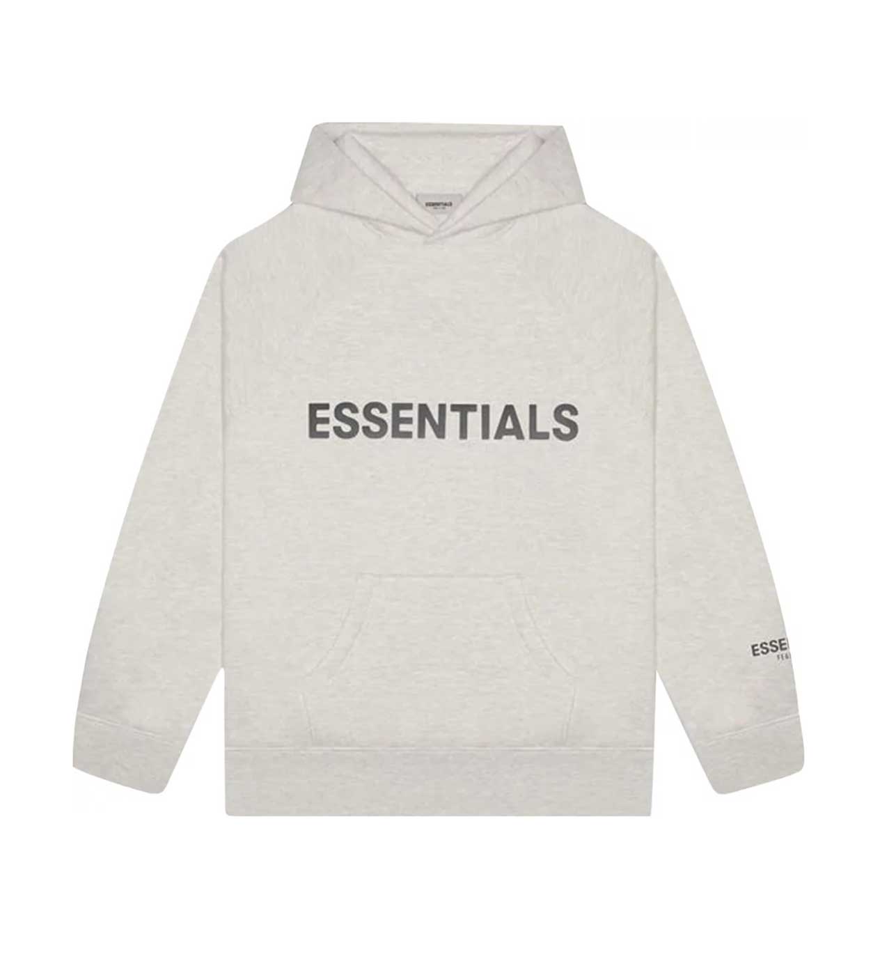 Essentials Oatmeal Hoodie Front Logo Restock AR