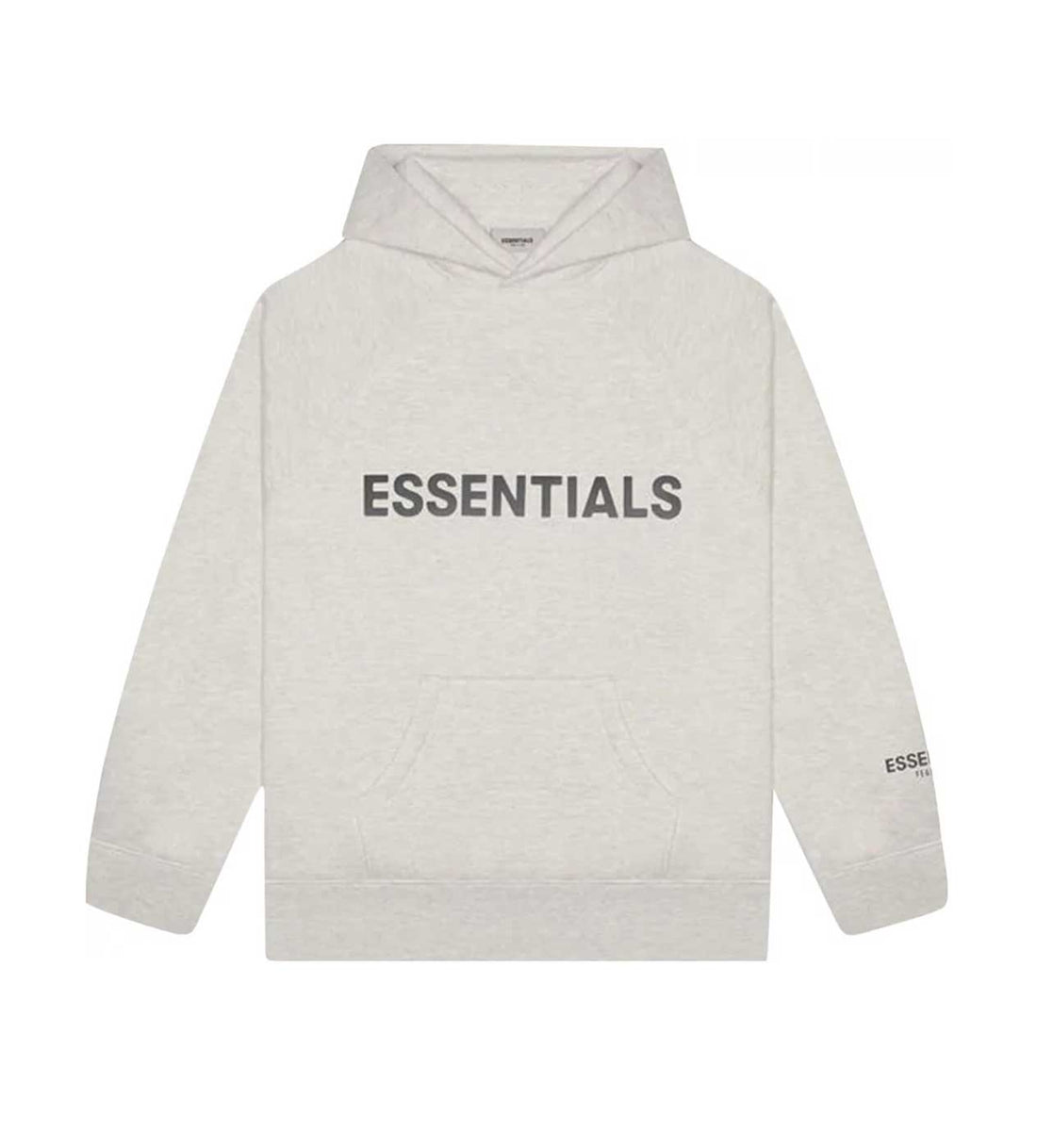 Essentials Oatmeal Hoodie Front Logo