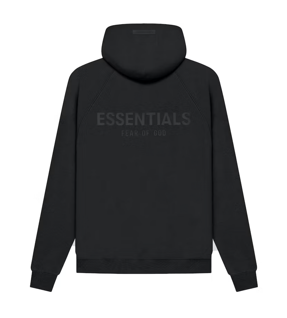 Essentials Black Hoodie Back Logo