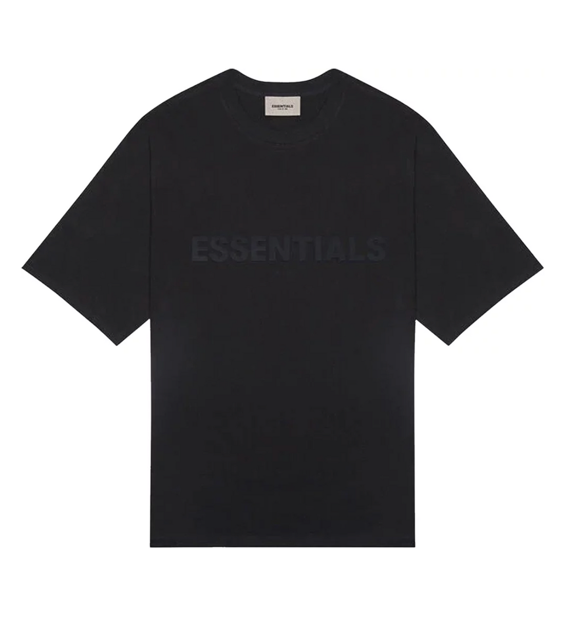 Essentials Black Tee Front Logo