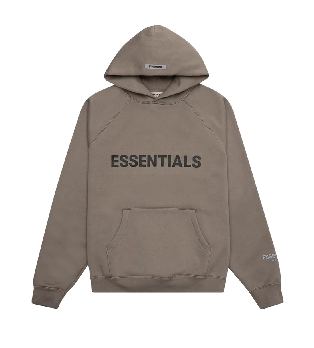 Essentials Taupe Hoodie Front Logo