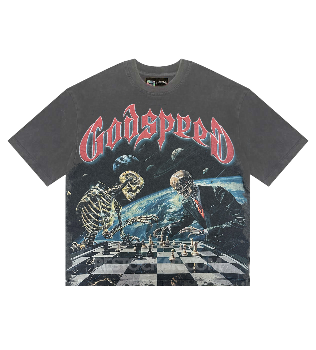 Godspeed Checkmate Tee Washed Grey